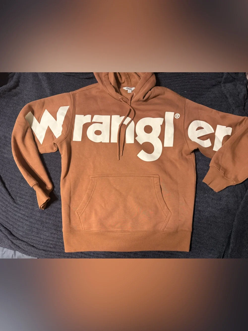 Wrangler Brown Hoodie with White Logo - Picture 2 of 4
